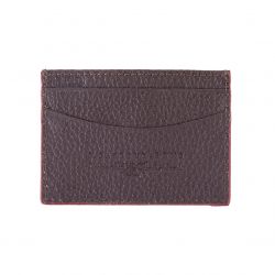 Barbour-Grain Leather Card Holder Dark Brown -222MMLG0020-BR711