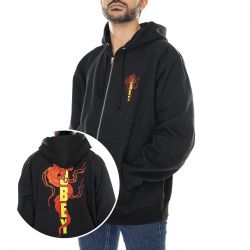 Obey-Mens Obey Dragon Zip Hood Fleece Black Sweatshirt-112460014-BLK