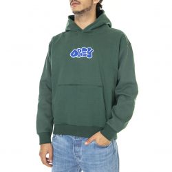 Obey-Mens Scribbles Extra Heavy Hood Fleece Dark Cedar Sweatshirt-112470172-DCD