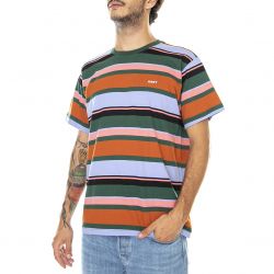 Obey-Stroming Stripe Tee SS Dark Cedar Multi - Maglietta Girocollo Uomo Multicolore-131080336-DCD