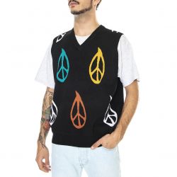Obey-Peaced Sweater Vest Black / Multi - Gilet Uomo Nero / Multicolore-151000059-BKM