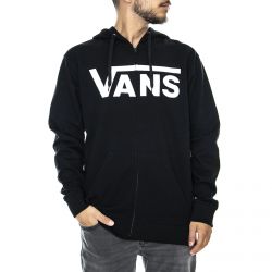 Vans-Mens Classic Black / White Zip-Up Hooded Sweatshirt-VN0A456CY281