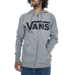 Vans-Mens Classic Heather Concrete Zip-Up Hooded Sweatshirt-VN0A456CADY1