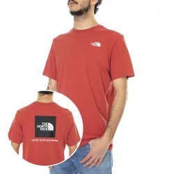 The North Face-Mens Red Box Tandori Spice Red Crew-Neck T-Shirt-NF0A2TX2UBR1