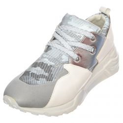 Steve Madden-Womens Cliff Grey Metaklic Lace-Up Low-Profile Shoes-SMPCLIFF-GREYM