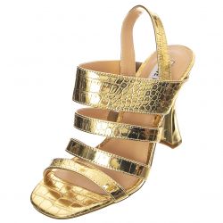 Steve Madden-Womens Pop Gold Croco Sandals-SMSPOP-GOL