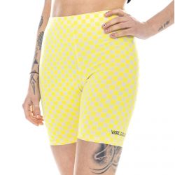 Vans-Wm Quantum Shorts - Lemon Tonic Checkerboard - Pantaloncini Donna Gialli-VN0A4DR5VD71
