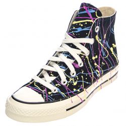 Converse-Mens Chuck 70 Black / Hyper Magenta / Egret Lace-Up High-Profile Shoes-170801C-121