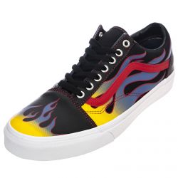 Vans-UA Old Skool Shoes - Black / Red - Scarpe Stringate Profilo Basso Uomo Multicolore-VN0A3WKT57Z1