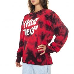 Vans-Wm Vanz X Friday 13Th Crew Terror - Felpa Girocollo Donna Rossa / Nera-VN0A53XGZPL1