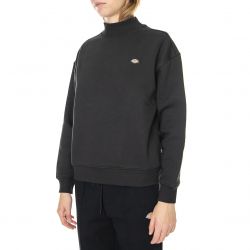 Dickies-Oakport High Neck Sweat Black - Felpa Mezzo Collo Donna Nera