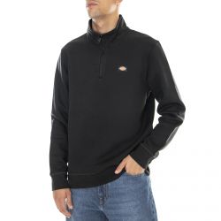 Dickies-Mens Oakport Quarter Zip Black Sweatshirt-DK0A4XD4BLK1