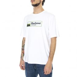 Barbour-Mens Lowland White Crew-Neck T-Shirt-MTS0988-WH11-SS22