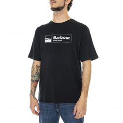 Barbour-Mens Lowland Black Crew-Neck T-Shirt-MTS0988-BK71-SS22