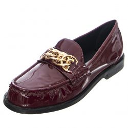 Steve Madden-Womens Triple Burgundy Patent Loafer Shoes-SMSTRIPLE-BRG