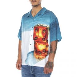 Stussy-Mens Dice Painting Multicoloured Short-Sleeve Shirt-1110170-BLUE