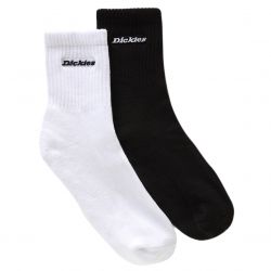 Dickies-New Carlyss White / Black Socks Two-Pack-DK0A4XJYBLW1