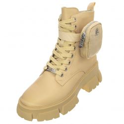Steve Madden-Tanker-P - Stivaletti Stringati Profilo alla Caviglia Donna Beige-SMSTANKER-P-SAN