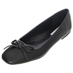 Steve Madden-Womens Queenly Black Flat Shoes-SMSQUEENLY-BLK