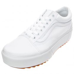 Vans-Womens UA Old Skool Stacked True White Lace-Up Low-Profile Shoes-VN0A4U15L5R1