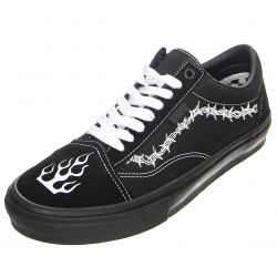 Vans-Mens Skate Old Skool Elbe Black / White Lace-Up Low-Profile Shoes-VN0A5FCBB8C1