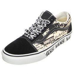 Vans-Mens UA Old Skool VNCL Black / White Lace-Up Low-Profile Shoes-VN0A5JMIBZW1