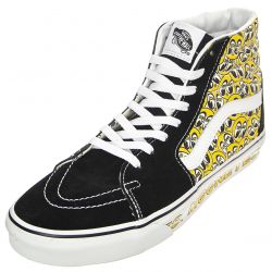 Vans-Mens Ua Sk8-Hi Mooneyes Black / Yellow Lace-Up High-Profile Shoes-VN0A5JMJY231