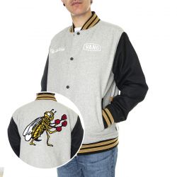 Vans-Checkerboard Research Varsity Jacket Chracoal Heather / Black - Giacca Invernale Uomo Grigia / Nera-VN0A7S92CHD1