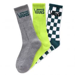 Vans-By Classic Crew (1-6, 3PK) Lime Punch Socks-VN000XNQO991