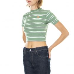 Dickies-Womens Westover Stripe Tee SS w Dark Ivy T-Shirt