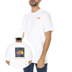 The North Face-Mens S/S Redbox Tee Eu TNF White / Ponderosa Green Large Halfdome Plaid Print-NF0A2TX283V1