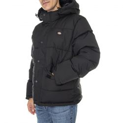 Dickies-Mens Glacier View Puffer Black Hooded Jacket