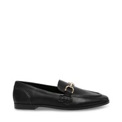 Steve Madden-Carrine Black Leat Flat Shoes-SMSCARRINE-BLK