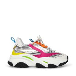 Steve Madden-Womens Possession Bright / Multi Lace-Up Low-Profile Shoes-SMPPOSSESSION-BMLT
