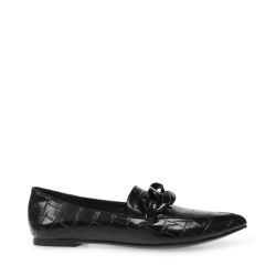 Steve Madden-Famed Black Croc Glat Shoes-SMSFAMED-BLA