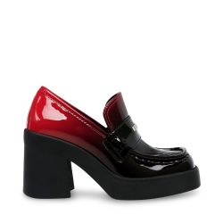 Steve Madden-Womens Utmost-SM Blk / Red Loafer Shoes-SMSUTMOST-SM-BLKRED