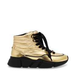 Steve Madden-Womens Gameplan Gold Lace-Up High-Profile Shoes-SMPGAMEPLAN-GOL