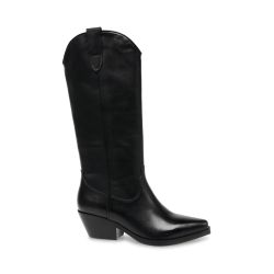 Steve Madden-Womens Westside Black Leat Boots-SMSWESTSIDE-BLA