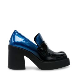 Steve Madden-Womens Utmost-SM Blk / Blue Loafer Shoes-SMSUTMOST-SM-BLKBLU