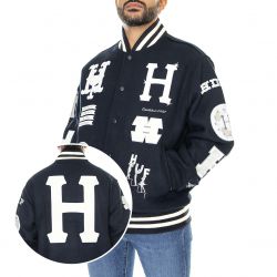 Huf-20 Year Classic H Varsity Jacket Navy - Giacca Invernale Uomo Blu-JK00368-NAVY