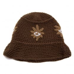 Huf-Nature Buddy Knit Bucket Brown - Cappellino in Maglia Crochet Marrone-WHT0004-BROWN