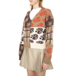 Huf-Womens Nature Patchwork Cardigan Brown-WKN0056-BROWN