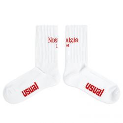 Usual-Nos Medium Profile White Socks 