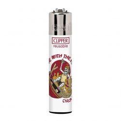 C1rca-Clipper Circa - Move With The Flow White / Multi Reusbale Lighter