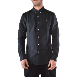 Farah-Mens Brewer Slim Black Ink Shirt-F4WS4054-004
