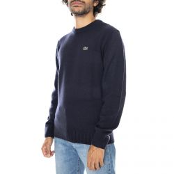 Lacoste-Mens Classic 166 Marine Blue Pullover Sweater -AH1988-166