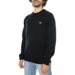 Lacoste-Classic 031 Crew-Neck Pullover Sweater - Black - Maglione Girocollo Uomo Nero-AH1988-031