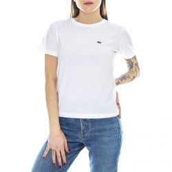 Lacoste-Womens 001 Logo White T-Shirt-TF5441-001
