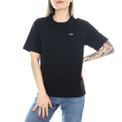 Lacoste-Womens 031 Logo Black T-Shirt-TF5441-031