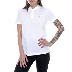 Lacoste-Womens Logo White Polo Shirt-PF7839-001